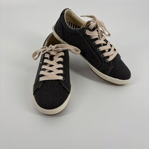 Taos Women's Star Canvas Sneakers Charcoal Low Top Lace Up Comfort Shoes US 6.5W